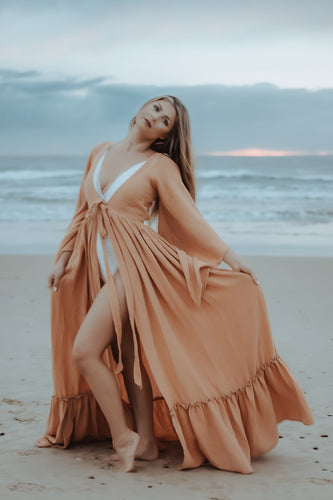 Ophelia Orange Cotton Robe