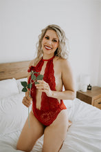 womens red bodysuit