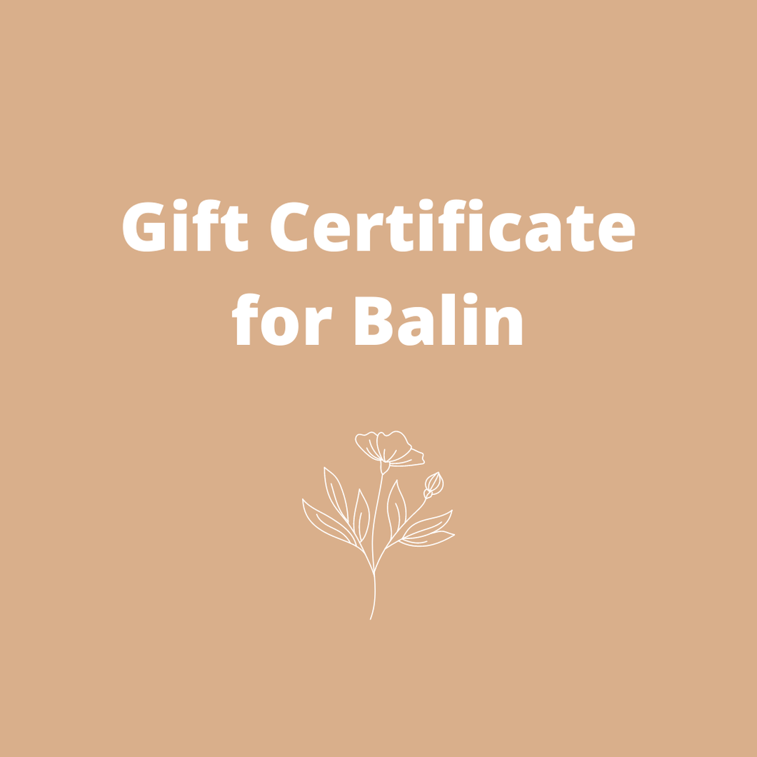 Gift Certificate For Balin